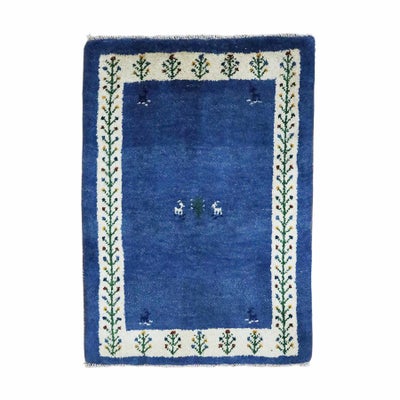ペルシャ絨毯<br>シラーズ産ギャッベ<br>毛100％　62×86cm<br>商品番号90512