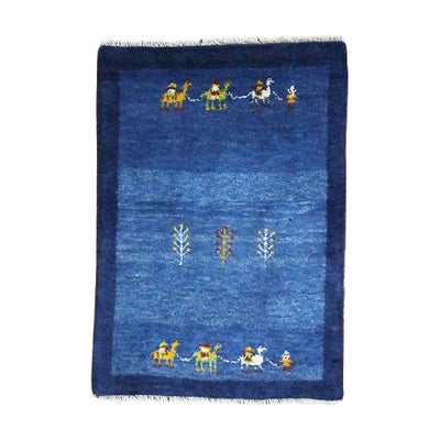 ペルシャ絨毯<br>シラーズ産ギャッベ<br>毛100％　59×84cm<br>商品番号90518