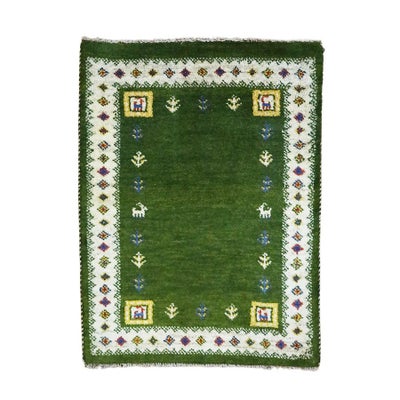 ペルシャ絨毯<br>シラーズ産ギャッベ<br>毛100％　63×84cm<br>商品番号90525
