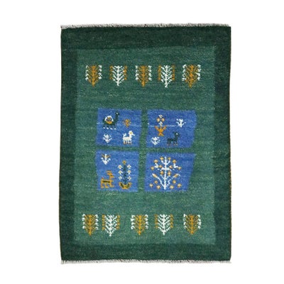 ペルシャ絨毯<br>シラーズ産ギャッベ<br>毛100％　63×85cm<br>商品番号90526