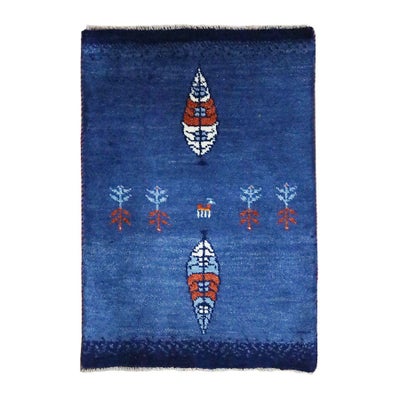 ペルシャ絨毯<br>シラーズ産ギャッベ<br>毛100％　60×86cm<br>商品番号90539