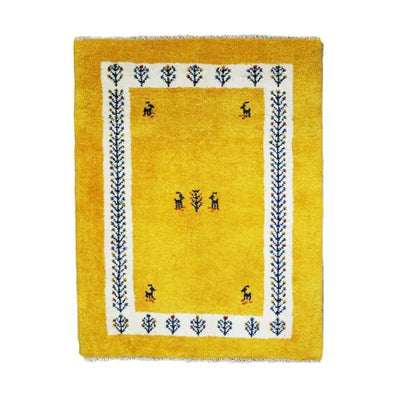 ペルシャ絨毯<br>シラーズ産ギャッベ<br>毛100％　67×87cm<br>商品番号90555