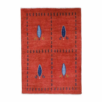 ペルシャ絨毯<br>シラーズ産ギャッベ<br>毛100%　102×150cm<br>商品番号90602
