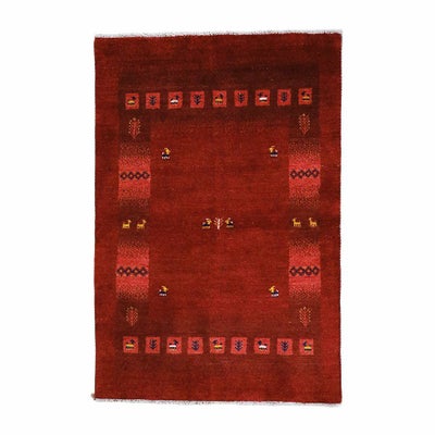 ペルシャ絨毯<br>シラーズ産ギャッベ<br>毛100%　103×152cm<br>商品番号90603