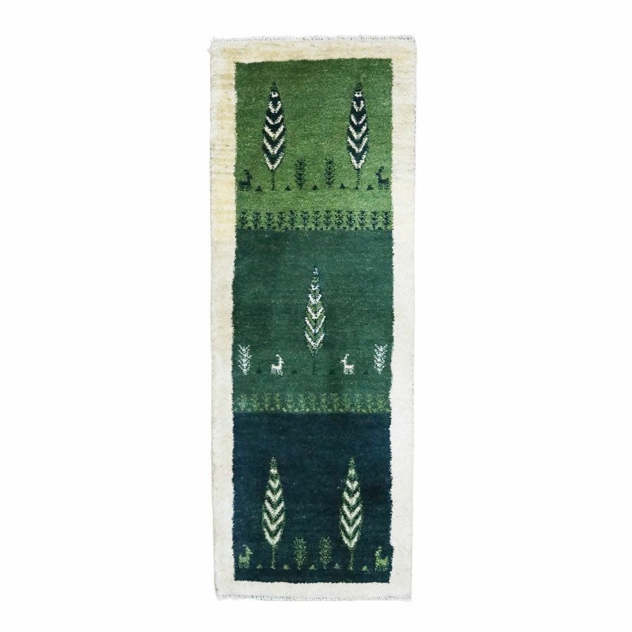 ペルシャ絨毯シラーズ産ギャッベ毛100% 54×147cm商品番号 90593