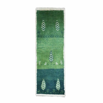 ペルシャ絨毯<br>シラーズ産ギャッベ<br>毛100%　47×141cm<br>商品番号 90595