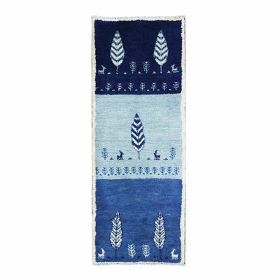 ペルシャ絨毯<br>シラーズ産ギャッベ<br>毛100%　54×139cm<br>商品番号 90599