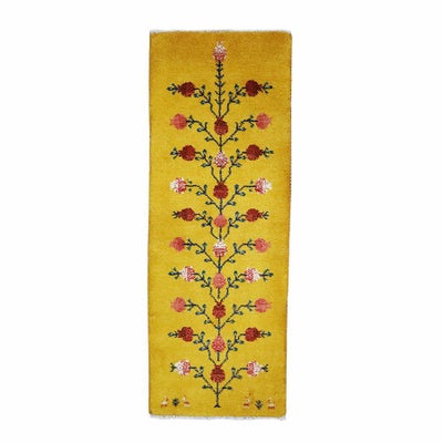 ペルシャ絨毯<br>シラーズ産ギャッベ<br>毛100%　53×141cm<br>商品番号 90601