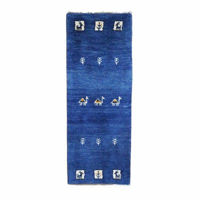ペルシャ絨毯<br>シラーズ産ギャッベ<br>毛100％　44×115cm<br>商品番号 90562