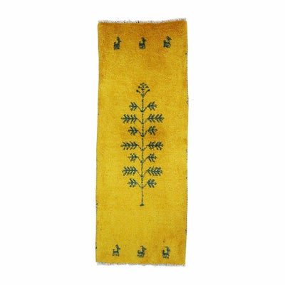 ペルシャ絨毯<br>シラーズ産ギャッベ<br>毛100％　44×115cm<br>商品番号 90566