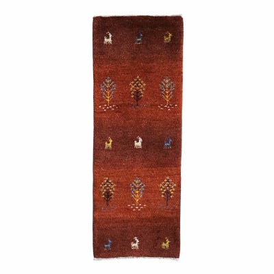 ペルシャ絨毯<br>シラーズ産ギャッベ<br>毛100％　43×115cm<br>商品番号 90574