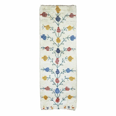 ペルシャ絨毯<br>シラーズ産ギャッベ<br>毛100％　43×119cm<br>商品番号 90577