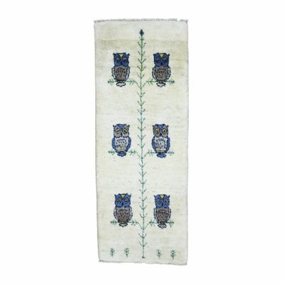 ペルシャ絨毯<br>シラーズ産ギャッベ<br>毛100％　46×120cm<br>商品番号 90579