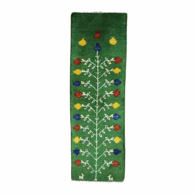 ペルシャ絨毯<br>シラーズ産ギャッベ<br>毛100％　39×118cm<br>商品番号 90587