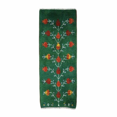 ペルシャ絨毯<br>シラーズ産ギャッベ<br>毛100％　45×115cm<br>商品番号 90588