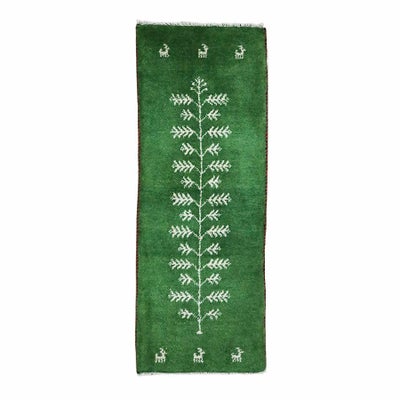 ペルシャ絨毯<br>シラーズ産ギャッベ<br>毛100％　43×115cm<br>商品番号 90590