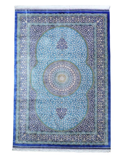 ペルシャ絨毯 クム産<br>ハラティ工房<br>絹100% 200×310cm<br>商品番号89653