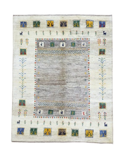 ペルシャ絨毯<br>シラーズ産ギャッベ<br>毛100%　155×195cm<br>商品番号90753
