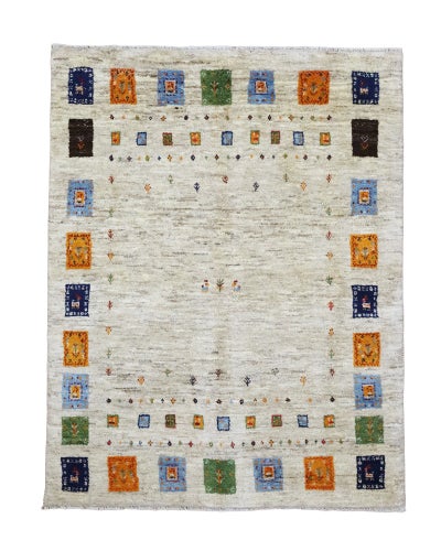 ペルシャ絨毯<br>シラーズ産ギャッベ<br>毛100% 155×200cm<br>商品番号90756