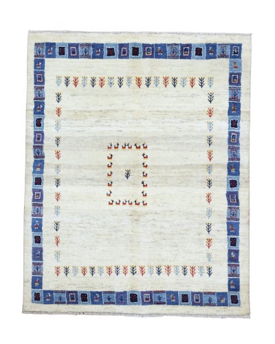 ペルシャ絨毯<br>シラーズ産ギャッベ<br>毛100%　160×197cm<br>商品番号90760
