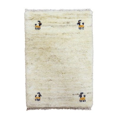 ペルシャ絨毯 手織り<br>ギャッベ　シラーズ産<br>毛100％　41×58cm<br>商品番号89828
