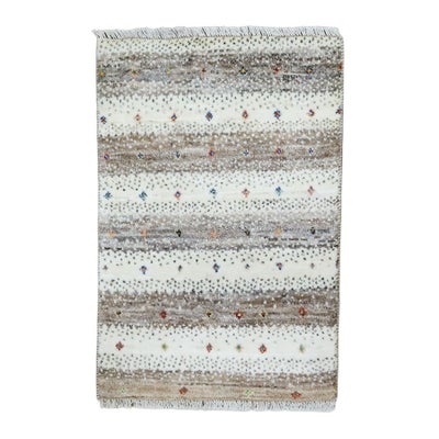 ペルシャ絨毯<br>シラーズ産ギャッベ<br>ファインカシュクリ<br>毛100％ 50×79cm<br>商品番号90778