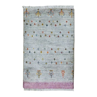 ペルシャ絨毯<br>シラーズ産ギャッベ<br>ファインカシュクリ<br>毛100％ 51×80cm<br>商品番号90780