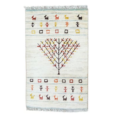 ペルシャ絨毯<br>シラーズ産ギャッベ<br>ファインカシュクリ<br>毛100％ 50×81cm<br>商品番号90781