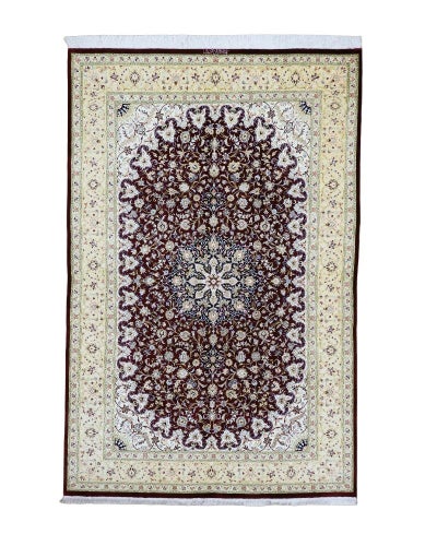 ペルシャ絨毯クム産<br>サイーディ工房<br>絹100% 132×204cm<br>商品番号90814