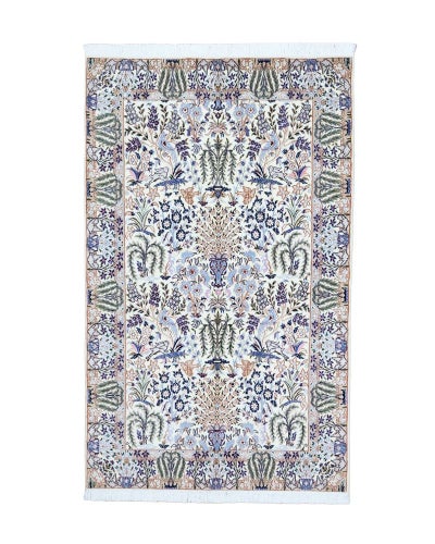 ペルシャ絨毯<br>ナイン産<br>毛＆絹　130×207cm<br>商品番号90773