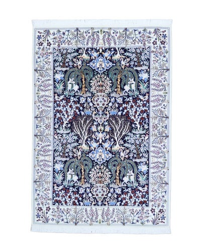 ペルシャ絨毯<br>ナイン産<br>毛＆絹　132×199cm<br>商品番号90775