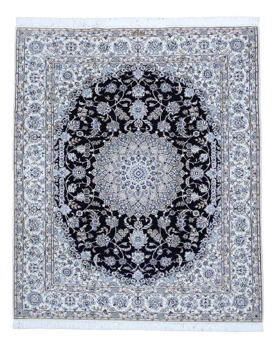 ペルシャ絨毯<br>ナイン産<br>毛＆絹 202×248cm<br>商品番号90799