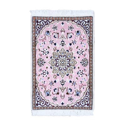ペルシャ絨毯ウール<br>ナイン産<br>毛＆絹 40×60cm<br>商品番号 90820