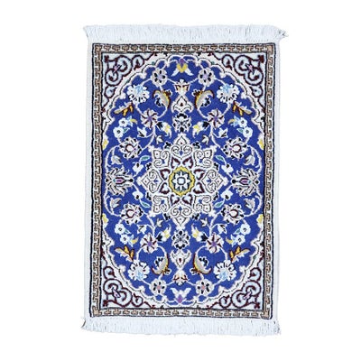 ペルシャ絨毯<br>ナイン産<br>毛＆絹 40×59cm<br>商品番号 90822