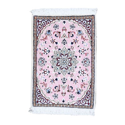 ペルシャ絨毯<br>ナイン産<br>毛＆絹 40×58cm<br>商品番号 90830