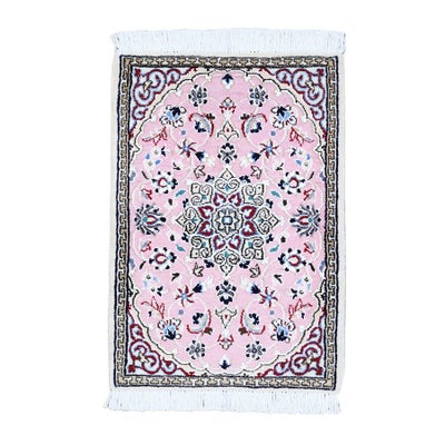 ペルシャ絨毯<br>ナイン産<br>毛＆絹 40×58cm<br>商品番号 90831