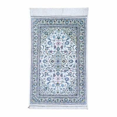 ペルシャ絨毯クム産<br>ファッラー工房<br>絹100％　58×89cm<br>商品番号90956