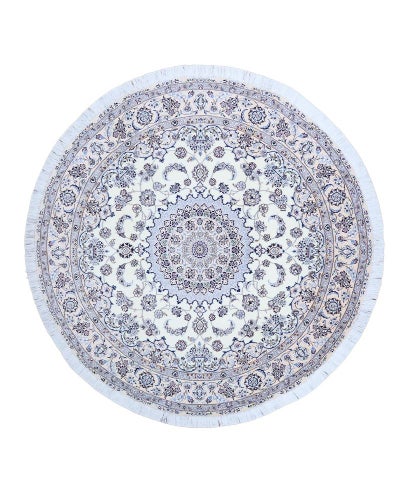 ペルシャ絨毯<br>ナイン産(円形)<br>毛＆絹　246×247cm<br>商品番号90842