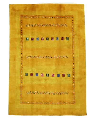 ペルシャ絨毯<br>シラーズ産ギャッベ<br>毛100％　200×295cm<br>商品番号90904