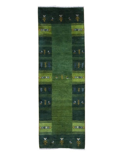 ペルシャ絨毯<br>シラーズ産ギャッベ<br>毛100％ 73×234cm<br>商品番号 90908