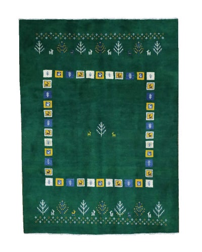 ペルシャ絨毯<br>シラーズ産ギャッベ<br>毛100%　175×236cm<br>商品番号90891