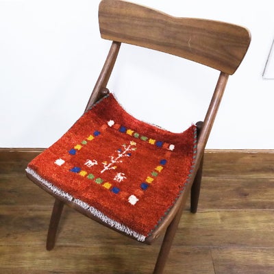 ギャッベ　シラーズ産　<br> 42×38cm　レッド　<br>No.91078