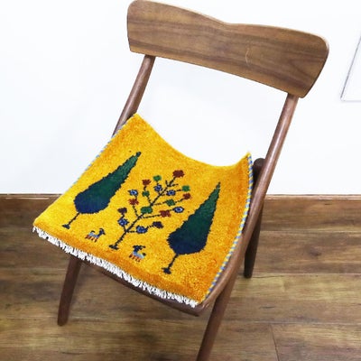  ペルシャ絨毯　手織り<br>ギャッベ<br>42×39cm<br>No.91072