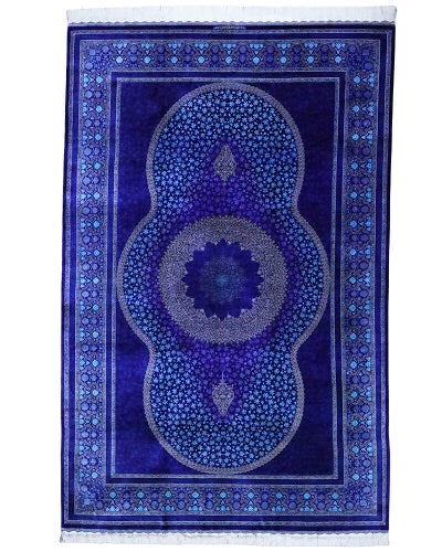ペルシャ絨毯 クム産<br>アミーラン工房<br>絹100% 197×305cm<br>商品番号91224