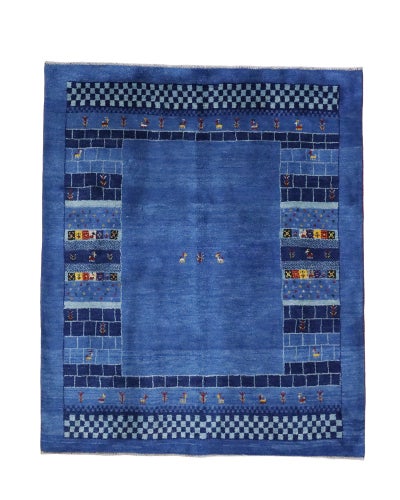 ペルシャ絨毯<br>シラーズ産ギャッベ<br>毛100% 156×191cm<br>商品番号90878