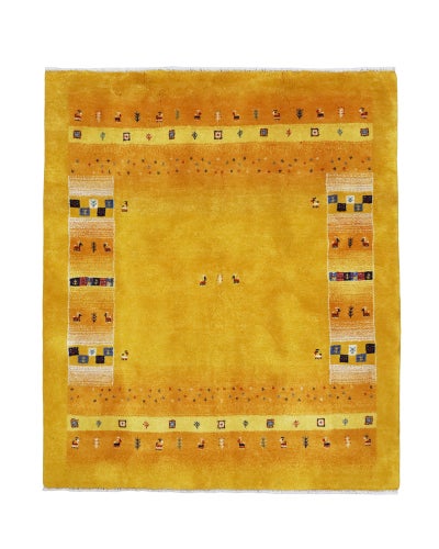 ペルシャ絨毯<br>シラーズ産ギャッベ<br>毛100% 157×188cm<br>商品番号90883