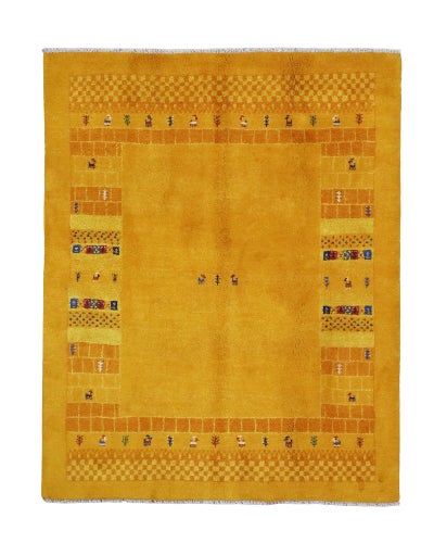 ペルシャ絨毯<br>シラーズ産ギャッベ<br>毛100% 155×203cm<br>商品番号90885