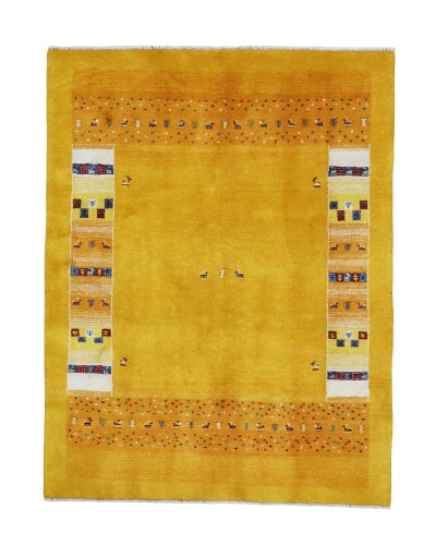 ペルシャ絨毯<br>シラーズ産ギャッベ<br>毛100% 155×203cm<br>商品番号90887