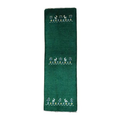 ペルシャ絨毯<br>シラーズ産ギャッベ<br>毛100％　38×118cm<br>商品番号 90915