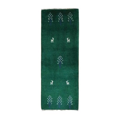 ペルシャ絨毯<br>シラーズ産ギャッベ<br>毛100％　43×114cm<br>商品番号 90916